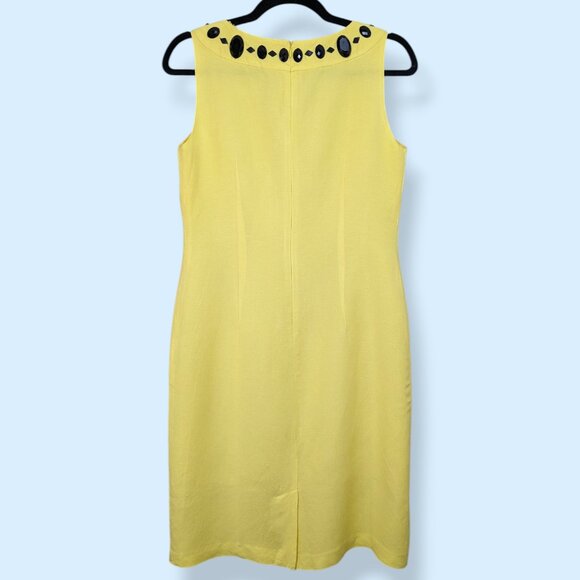 Oscar de la Renta Yellow Linen Shift Dress - Picture 6 of 10